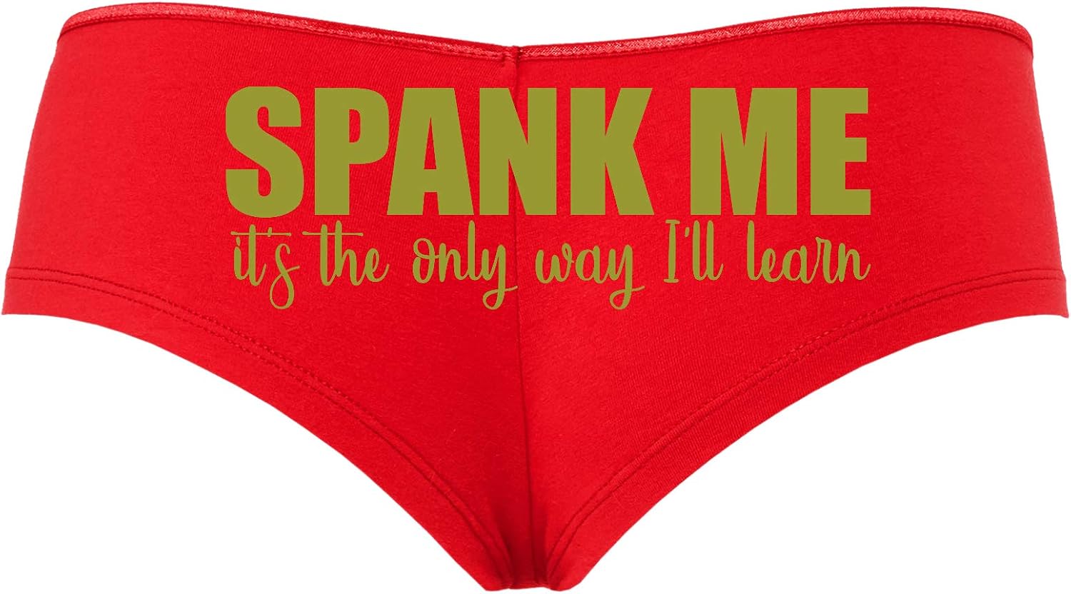 Knaughty Knickers Spank Me Its The Only Way I Will Learn I'll Red Boyshort BDSM