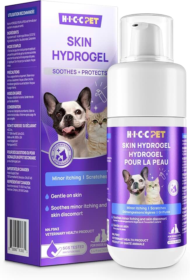 HICC PET Dog Wound Care Hydro Gel, Hot Spot Treatment for Dogs, Soothes Inflammation, Prevents Infection, Treats Bites, Scratches & Skin Ulcers, Cat Wound Care Solution, 100ml