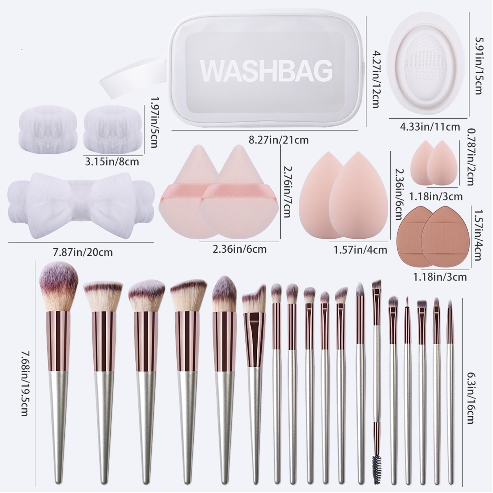 Brocha de Maquillaje Profesional Avanzada, 31 Piezas Juego de Brochas de Maquillaje Profesional Avanzado para Rostro y Ojos Blush Foundation Concealer Powder#3