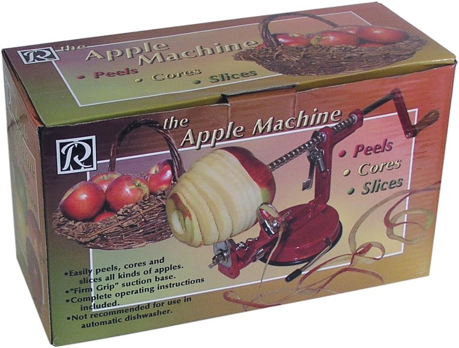 R&M International Apple Peeler Machine with Suction Mount, Peels, Cores and Slices