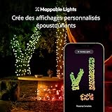 Twinkly Strings 600 LED RGB+Blanc, Guirlande Lumineuse Exterieur et Intérieur, Lumières LED Multicolores, Compatible avec Alexa, Google Home, Guirlande Noël, IP44, Contrôle App, Fil Noir, 48m - 3