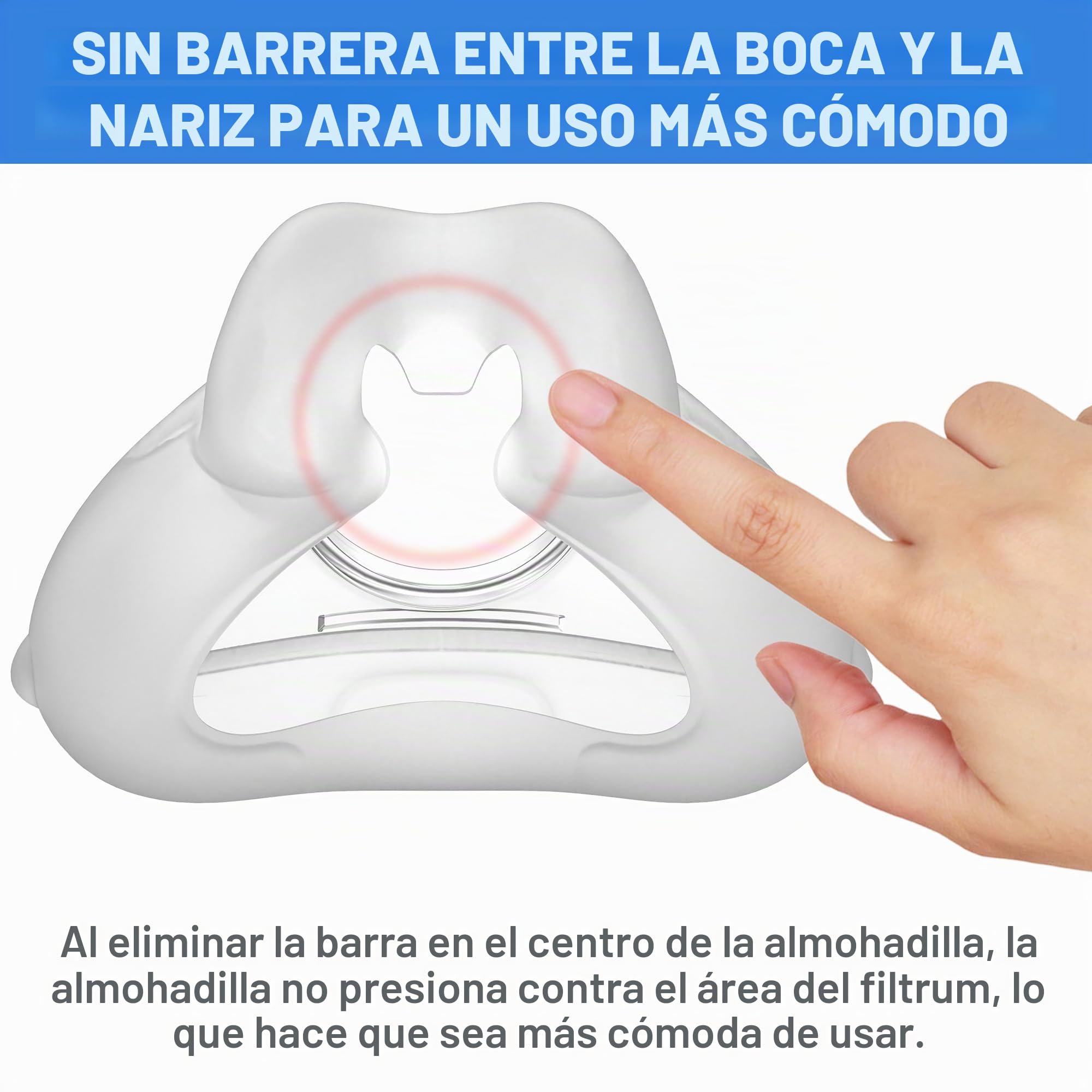 2 Paquetes de Almohadillas de Repuesto (M) para Airfit F30, Rango de Tamaño de 1,3 a 1,9 Pulgadas, Compatibles con la Montura Original (M)