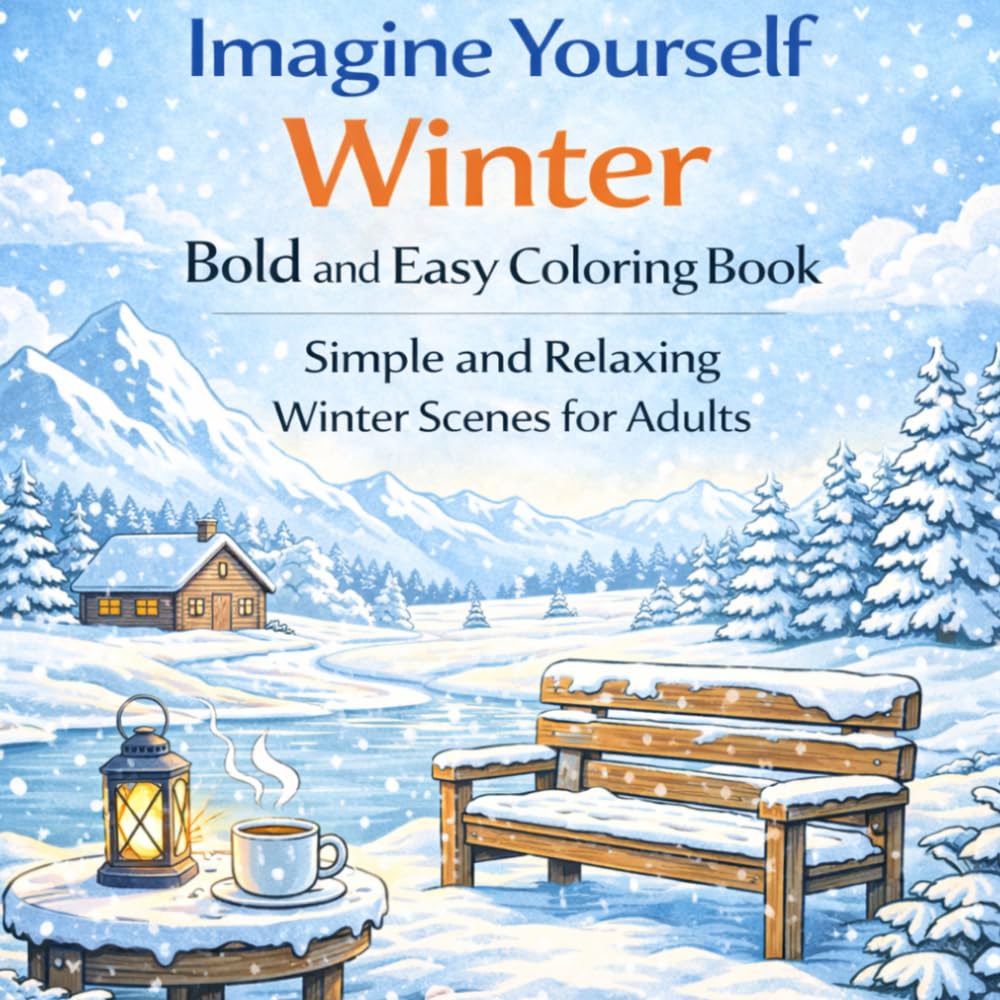Imagine Yourself Winter Bold and Easy Coloring Book: Simple and Relaxing Winter Scenes for Adults (Imagine Yourself Coloring Series)