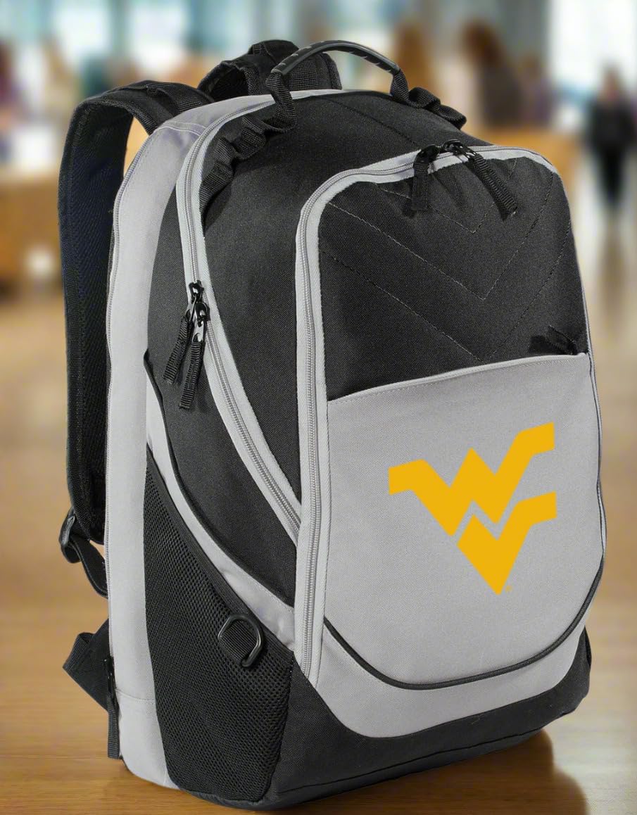 Broad Bay West Virginia University Backpack WVU Laptop Computer Bag (Black & Gray)