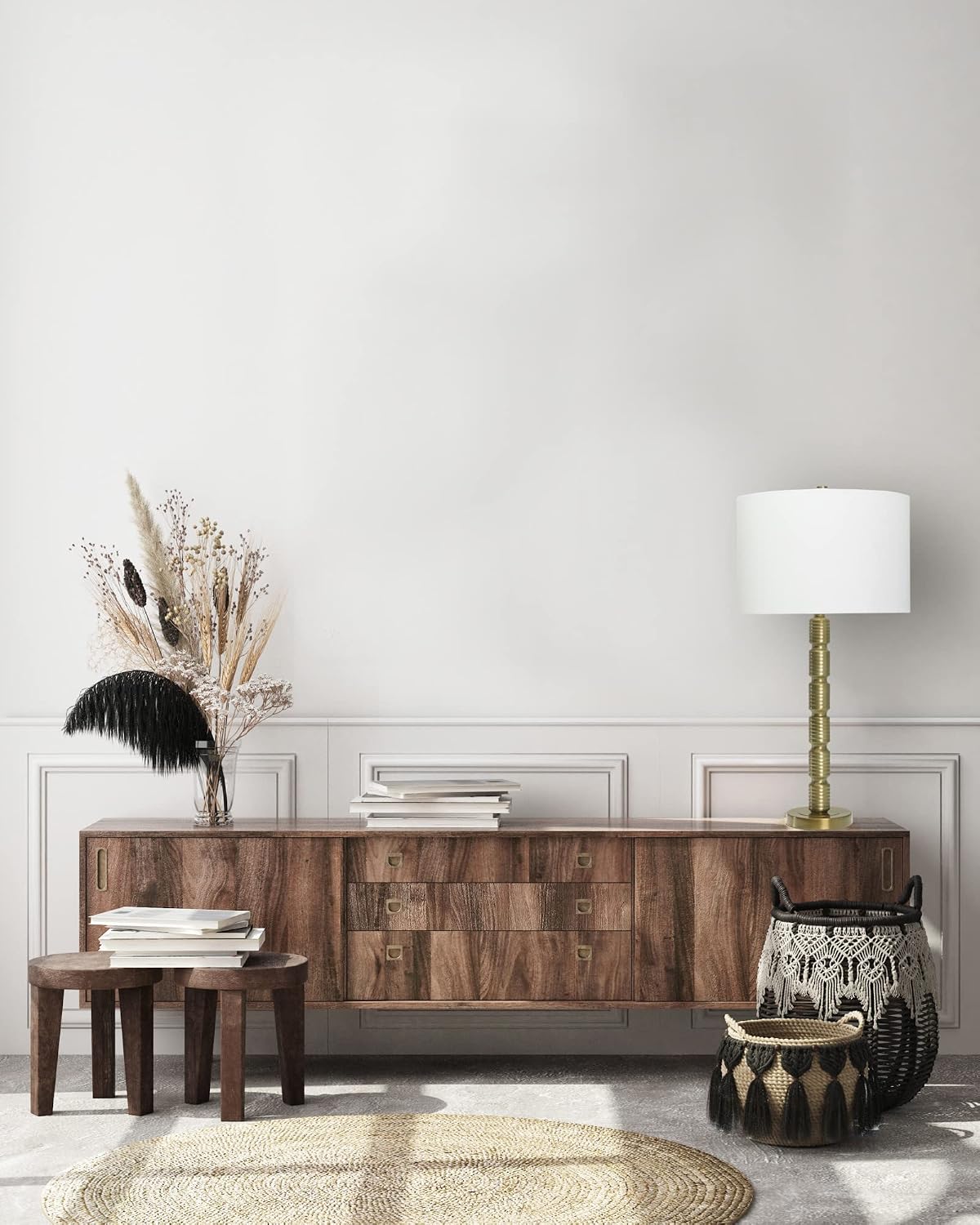 Creative Co-Op Faceted Metal Table Lamp with Stacked Column Design