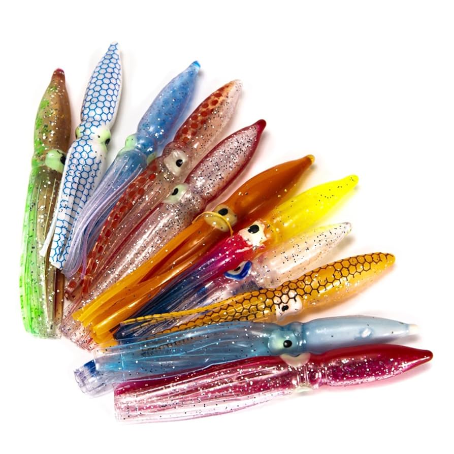 Amazon.co.jp: 20pcs 8cmタコ柔らかい釣りルアータコオクトパス
