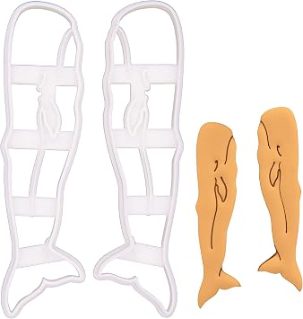 Pair of Dozing Sperm Whale cookie cutters, 2 pieces - Bakerlogy