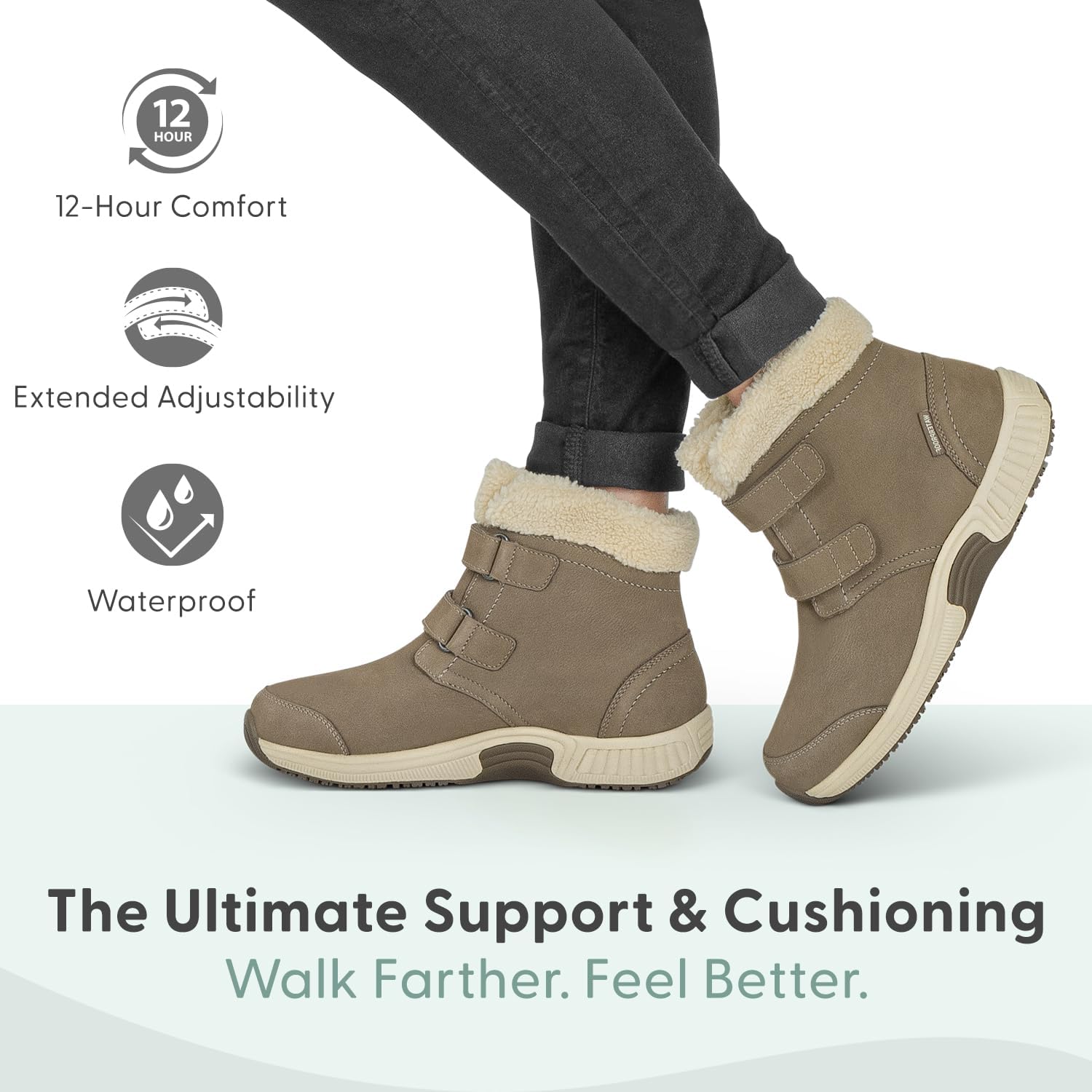 Orthofeet Women's Orthopedic Waterproof Winter Boot with Arch Support Florence - Image 3