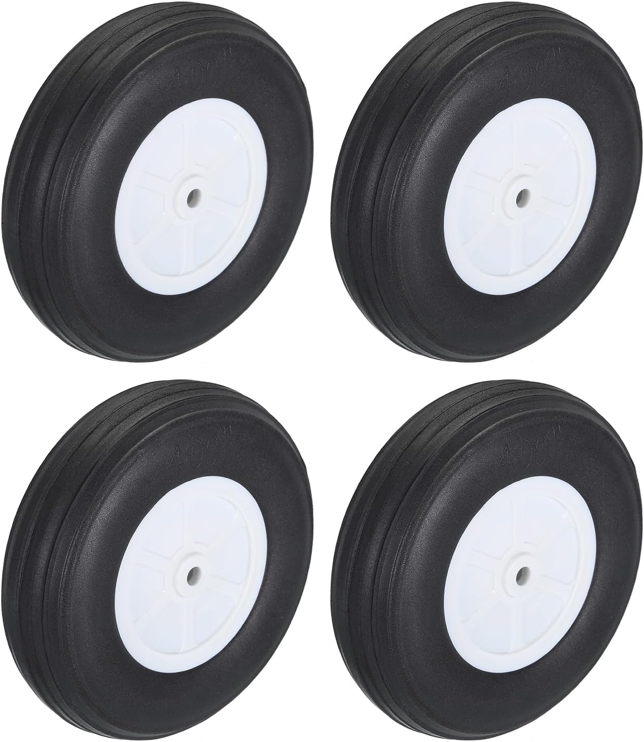 MECCANIXITY RC Airplane Wheels 3.94" OD RC Airplane,Aircraft PU Sponge Wheels,Tire Tail Wheel RC Aircraft Foam Wheel Replacement for DIY RC Model Plane Aircraft Pack of 4