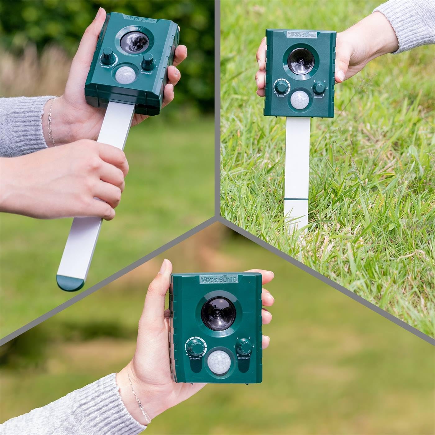 VOSS.sonic 1000 Doppelpack 2X Ultraschallvertreiber Tiervertreiber Ultraschallabwehr Tierabwehr Vertreibung durch Ultraschall und Alarm