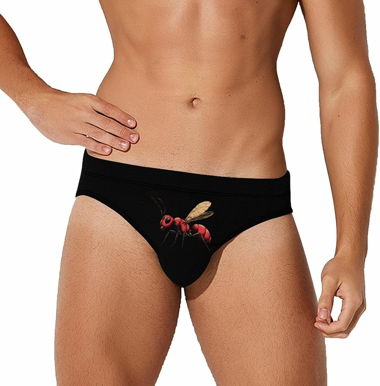 Ant Men's Swimsuit Brief Sexy Bikini Briefs Retro Printed Swimwear Quick Dry Swimming Trunks 3X-Large