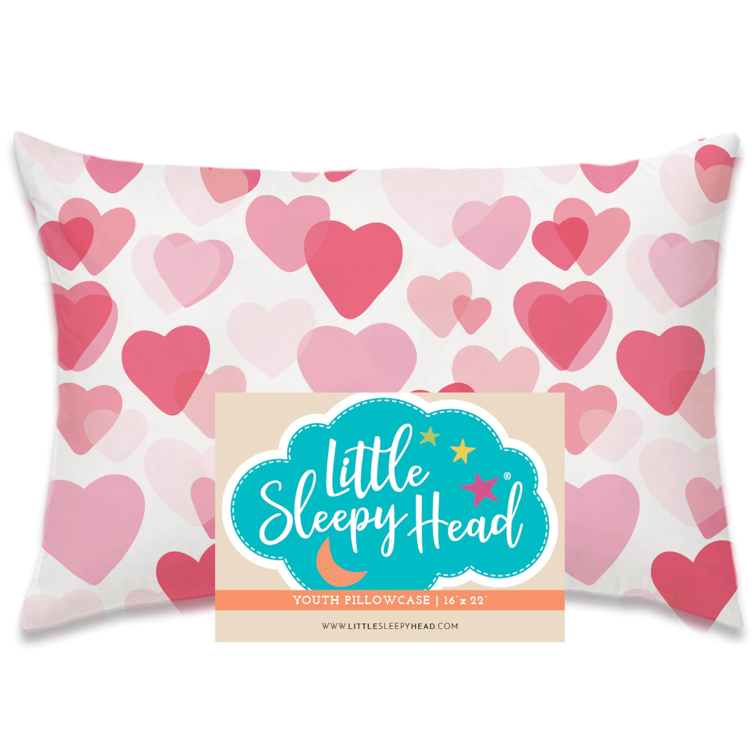 Little Sleepy Head Youth Pillow Case - 100% Made Cotton & Hypoallergenic Pillow Case - Snug Fit Envelope Pillowcase Enclosure - Youth Pillow 16x22