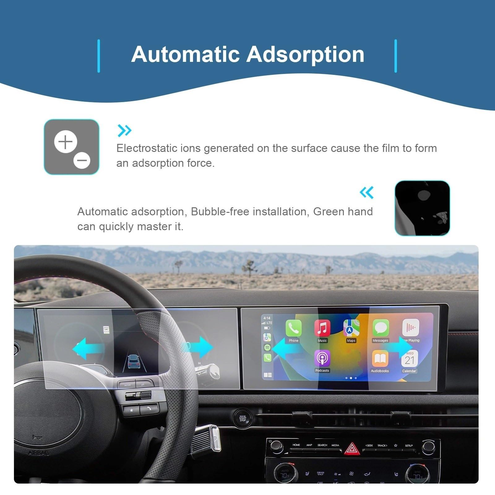 Protector Pantalla Navi Película Para Hyundai Para Tucson NX4 2024 2025 2026 Vidrio Templado Navegación De Coche LCD Instrumento Protector Pantalla Accesorios Automóvil