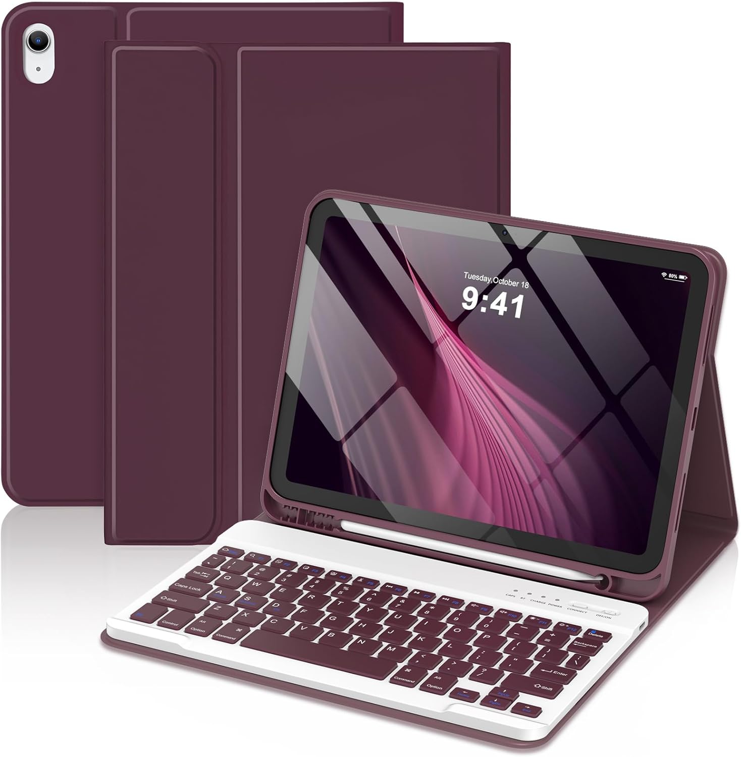 MMK for iPad 11th 10th Generation Case with Keyboard (2022, 10.9"), Wireless Detachable Keyboard, Pencil Holder for iPad 11 inch (A16 2025), 10th Gen (10.9 Inch 2022) Green