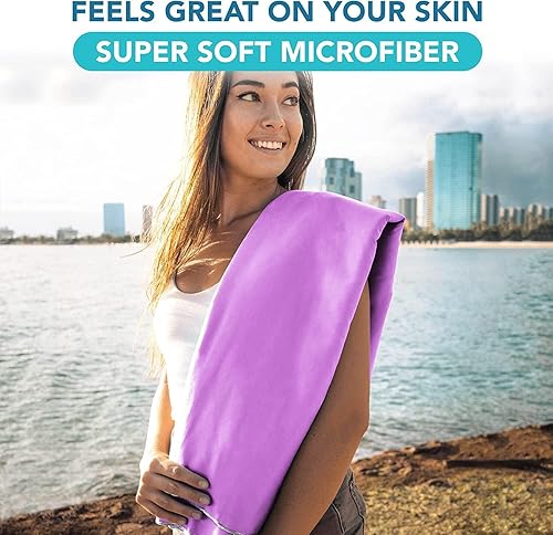 Miniatura 19 de Youphoria Toalla de viaje de microfibra de secado rápido, ligera, toalla de secado rápido para camping, playa, mochilero, senderismo y deporte Gris