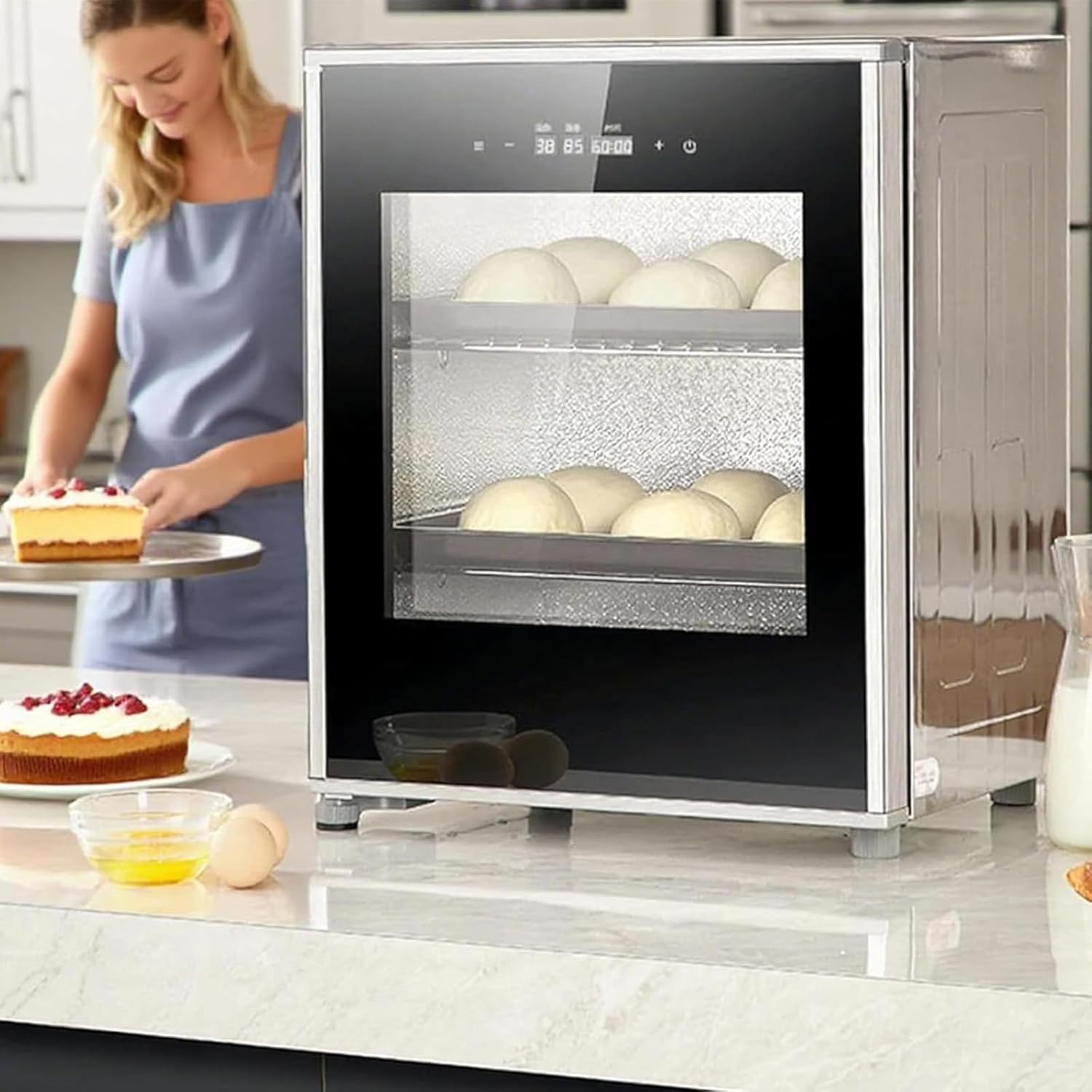 40L Electric Proofing Box for Home & Bakery | Dough Yogurt Proofer with Digital Humidity/Temp Control for Sourdough, Pizza, Natto, Handmade Soap,A