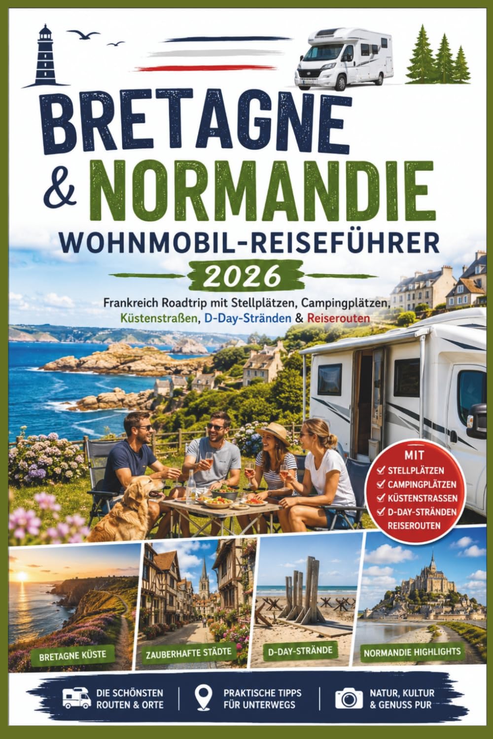 Bretagne & Normandie Wohnmobil-Reiseführer 2026: Frankreich Roadtrip mit Stellplätzen, Campingplätzen, Küstenstraßen, D-Day-Stränden & Reiserouten