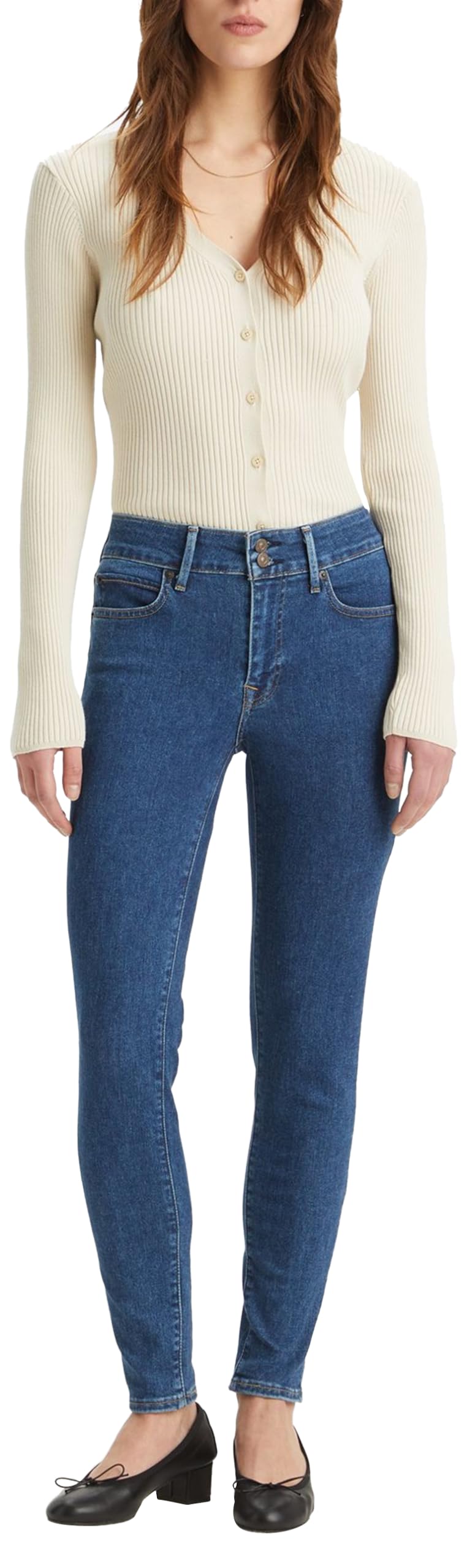 Levi's Damen 711 Double Button Jeans, Slight Twist, 24W / 30L
