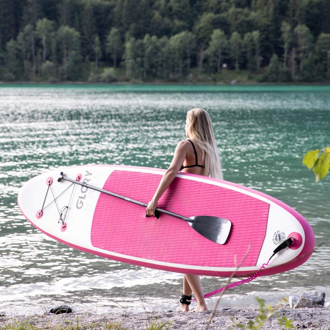 Premium SUP-Paddel für Stand up Paddling Board – robustes Alu-Paddel mit Kunststoffblatt – schwimmt ohne unterzugehen – kleines Packmaß (3-Teilig) – Größe individuell verstellbar