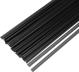 MECCANIXITY 50pcs 8 Inch Plastic Welding Rods PP Welding Strips Welder Rods for Car Bumper, Kayak Repair, Plastic Welder, Black