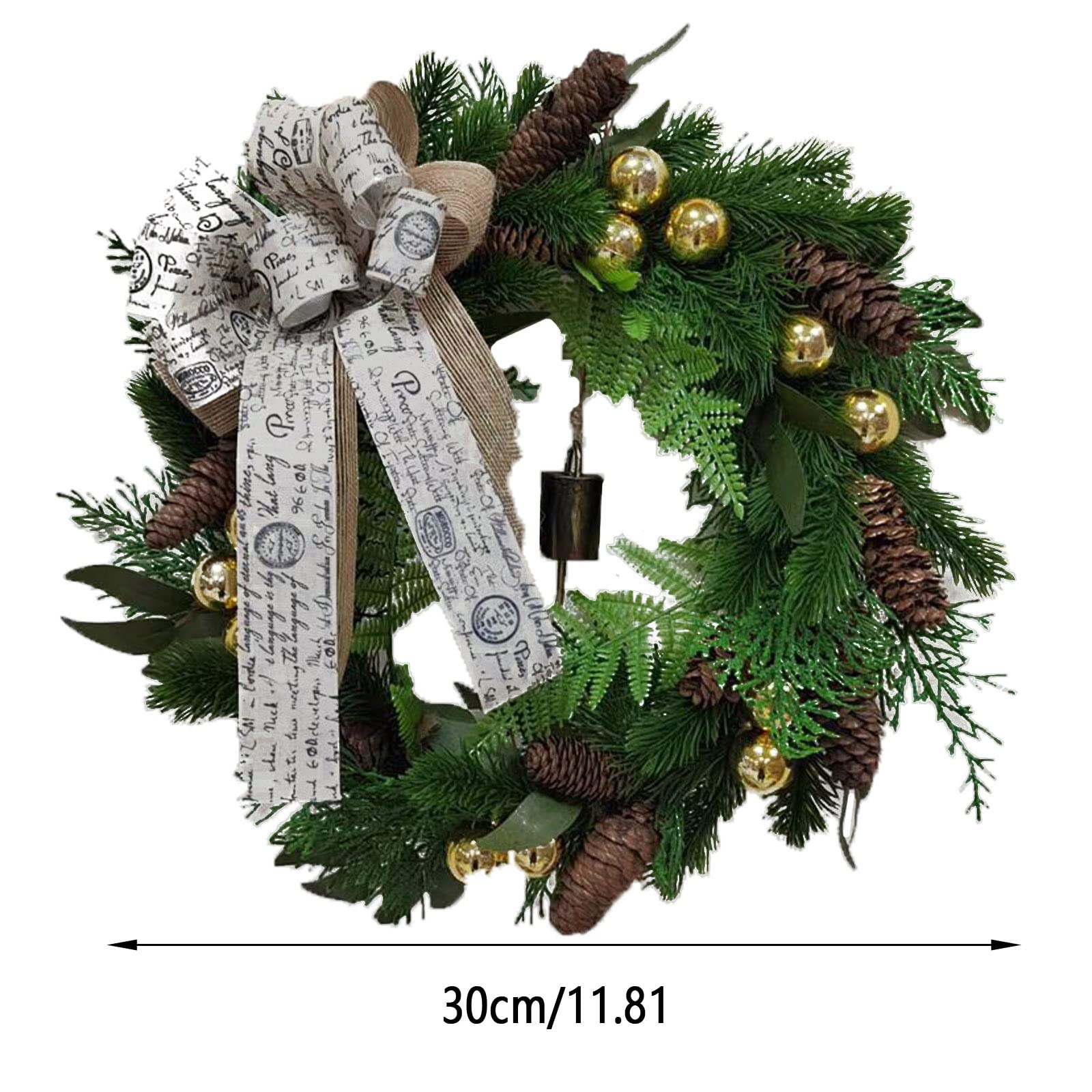 Weihnachtskranz 30 Cm – Silberner Türkranz Mit Kugeln Für Festliche Dekoration