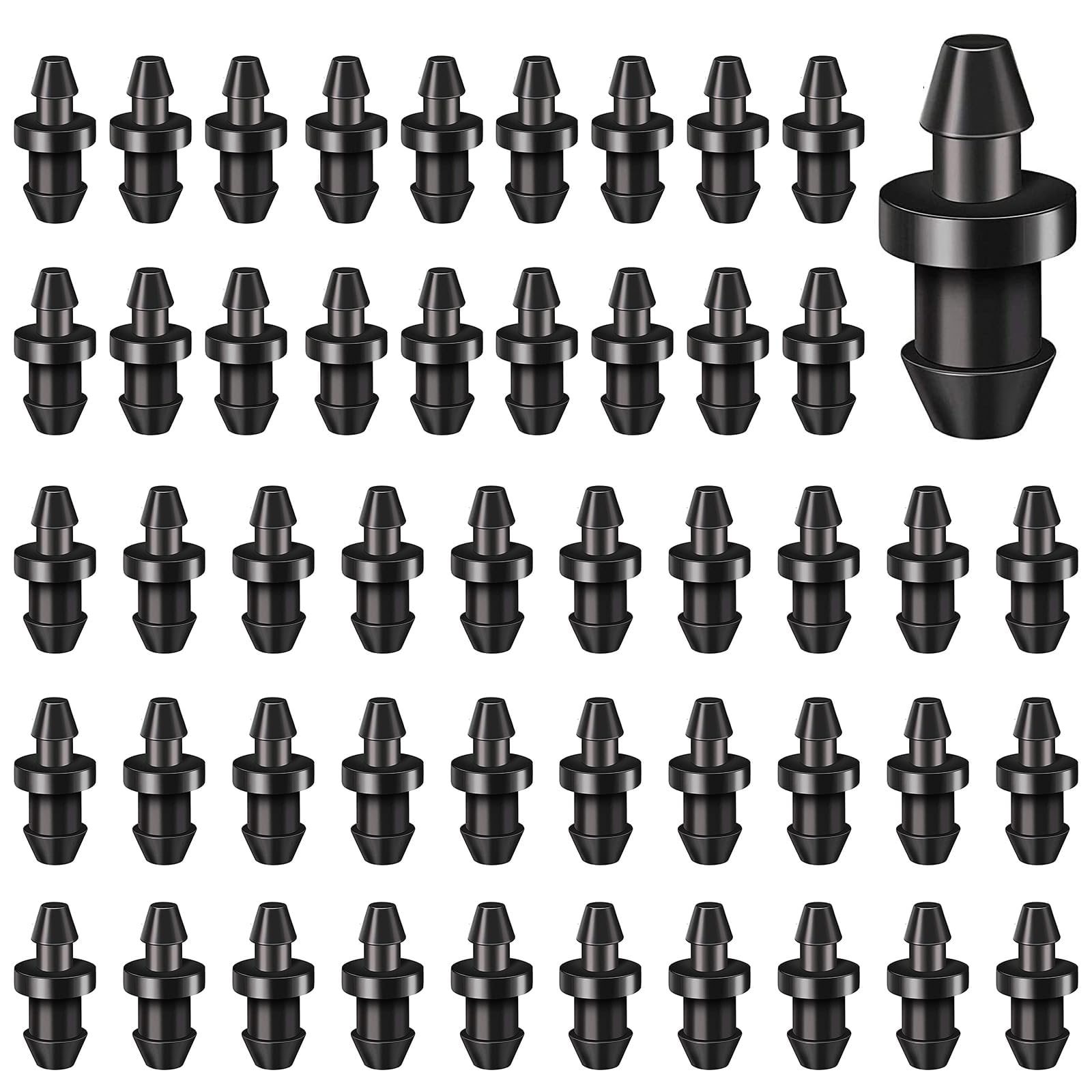50PCS Drip Irrigation Connectors – 1/4 Inch Barbed Drip Irrigation Fittings – Durable Drip System Parts for Garden, Lawn, Greenhouse, and Landscaping