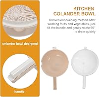 Vista 9 de Mobestech Manija de lavabo de plástico Manual para capa Cesta beige Lavado de frutas Drenaje de verduras Colador de utensilios Lavado de doble capa