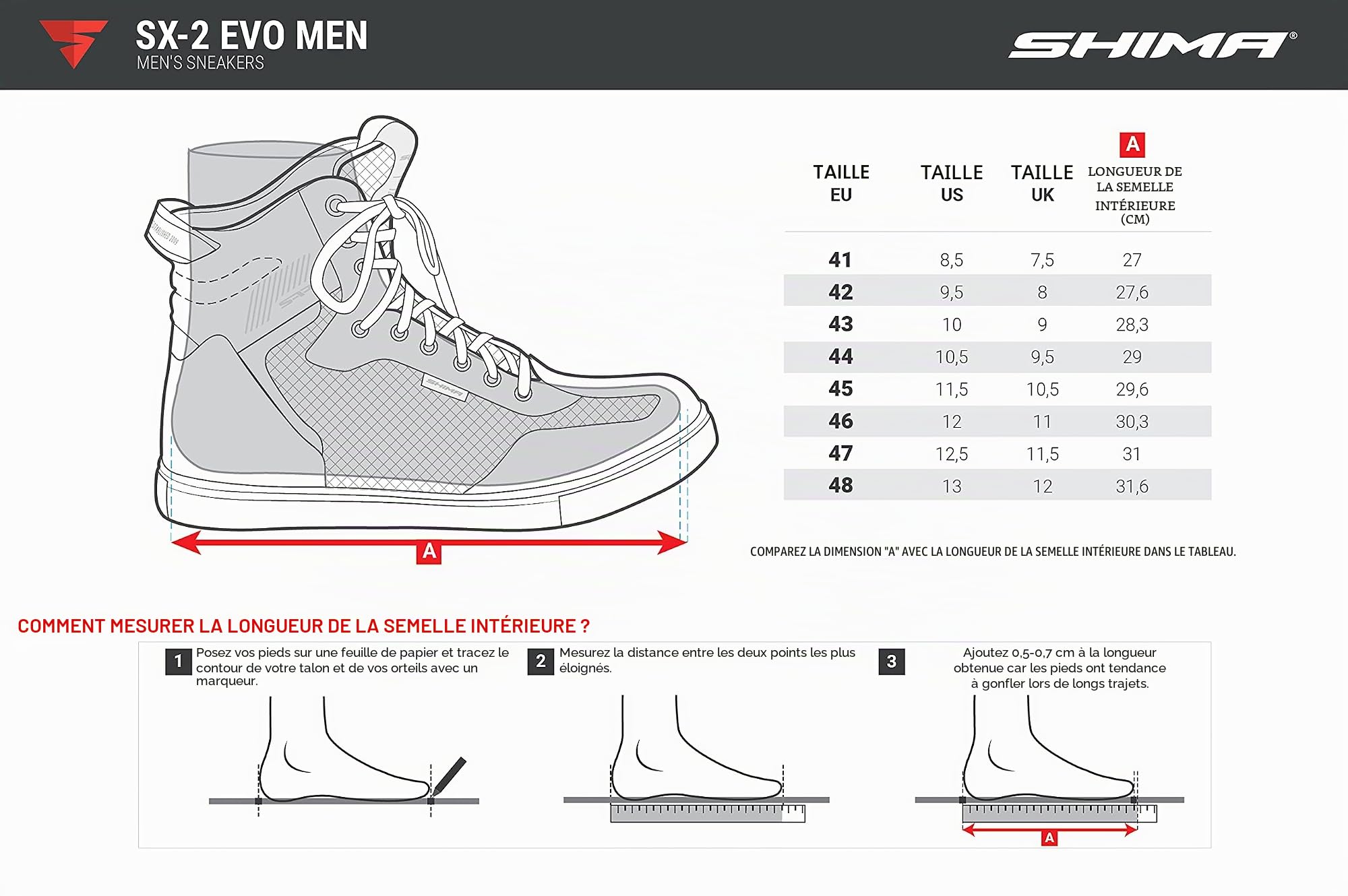 SHIMA SX-2 EVO Chaussure Moto Homme - Botte Moto Hommes Cuir, Renforcées, avec Soutien de la Cheville, Semelle Antidérapante, Coussinet de Protection (Marron, 43) | Ventilation optimisée