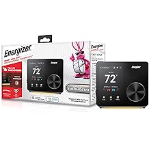 Energizer Smart Thermostat, Programable Wi-Fi Thermostat, 5GHz &amp; 2.4GHz, Compatible with Alexa and Google, App Control, 3.5&rdquo; inch Color Touch Screen, Easy Installation, 7 Day Scheduling, Night Light
