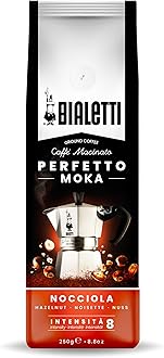 Bialetti Perfetto Mocha Hazelnut (Powder / Fine Grind / 8.8 oz (250 g)) Italian Coffee, Espresso, Coffee Beans