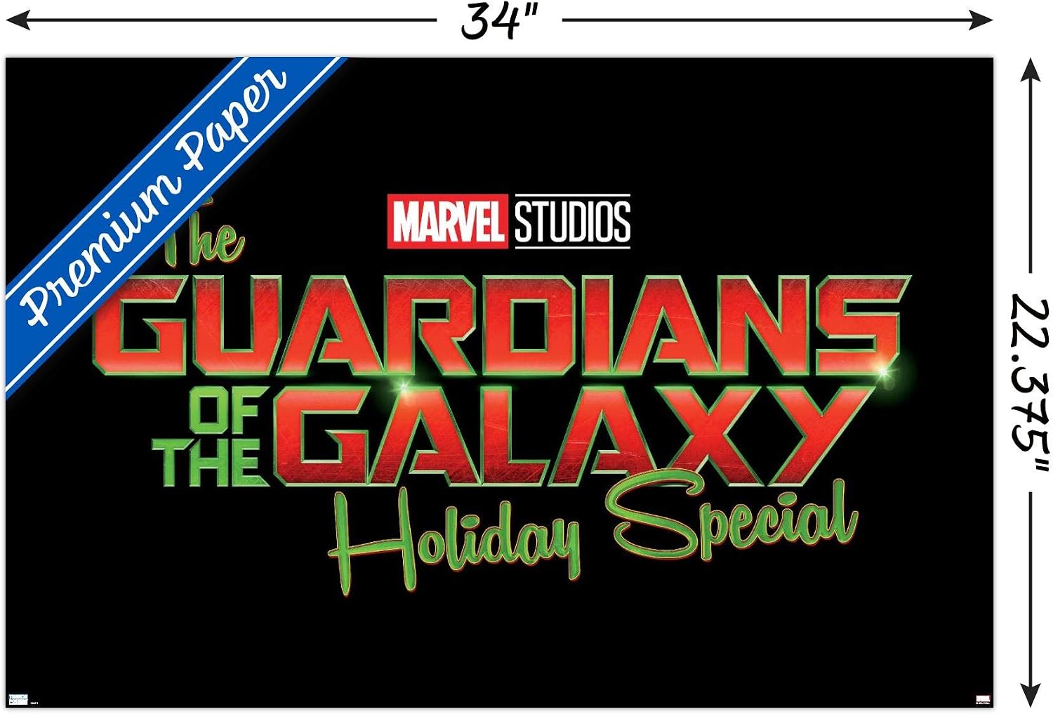Trends International Marvel Guardians of The Galaxy Holiday Special - Logo Wall Poster, 34L x 22.4W, Premium Unframed Version