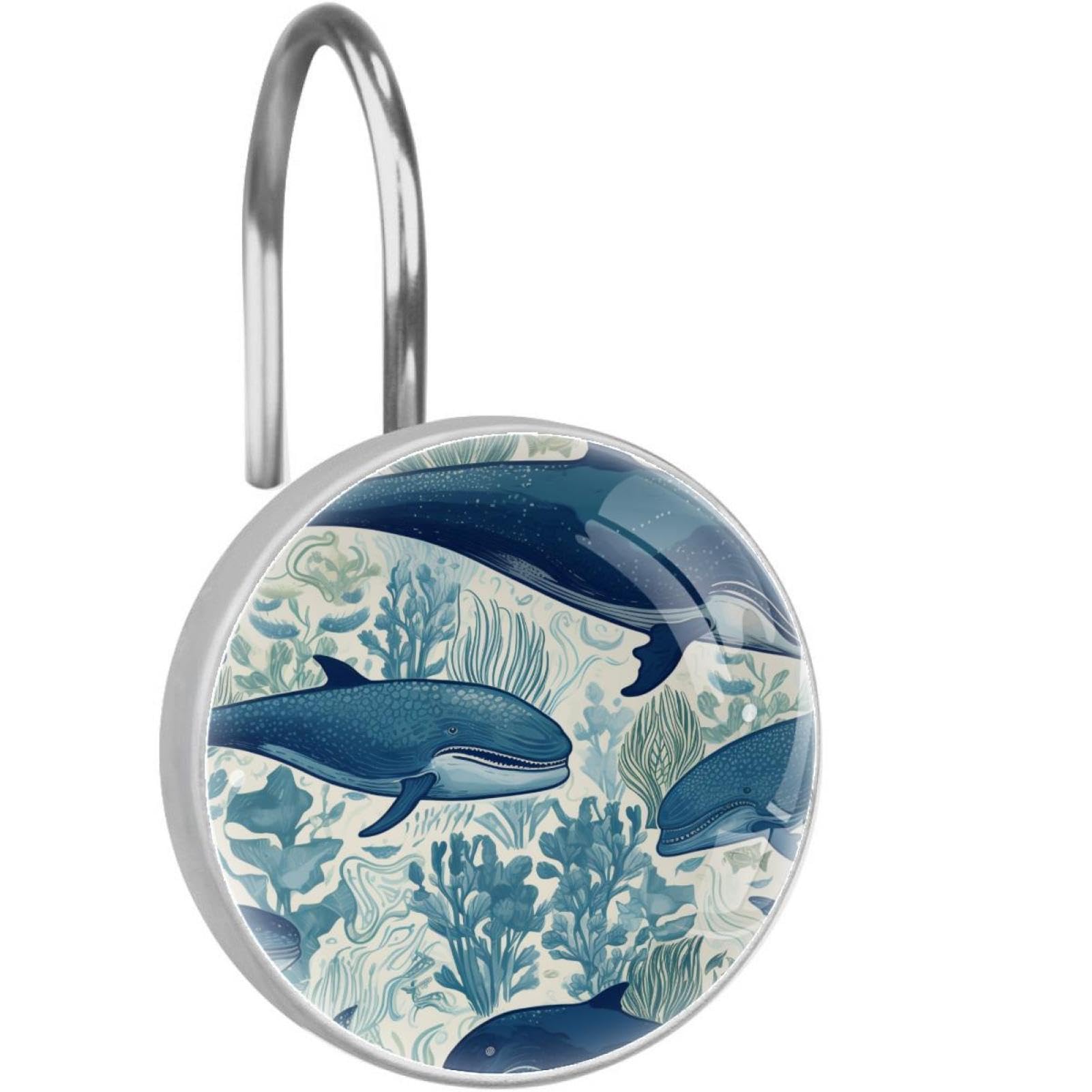 Anneaux rideau douche en cristal peint à la main bleu pour sublimer le bain