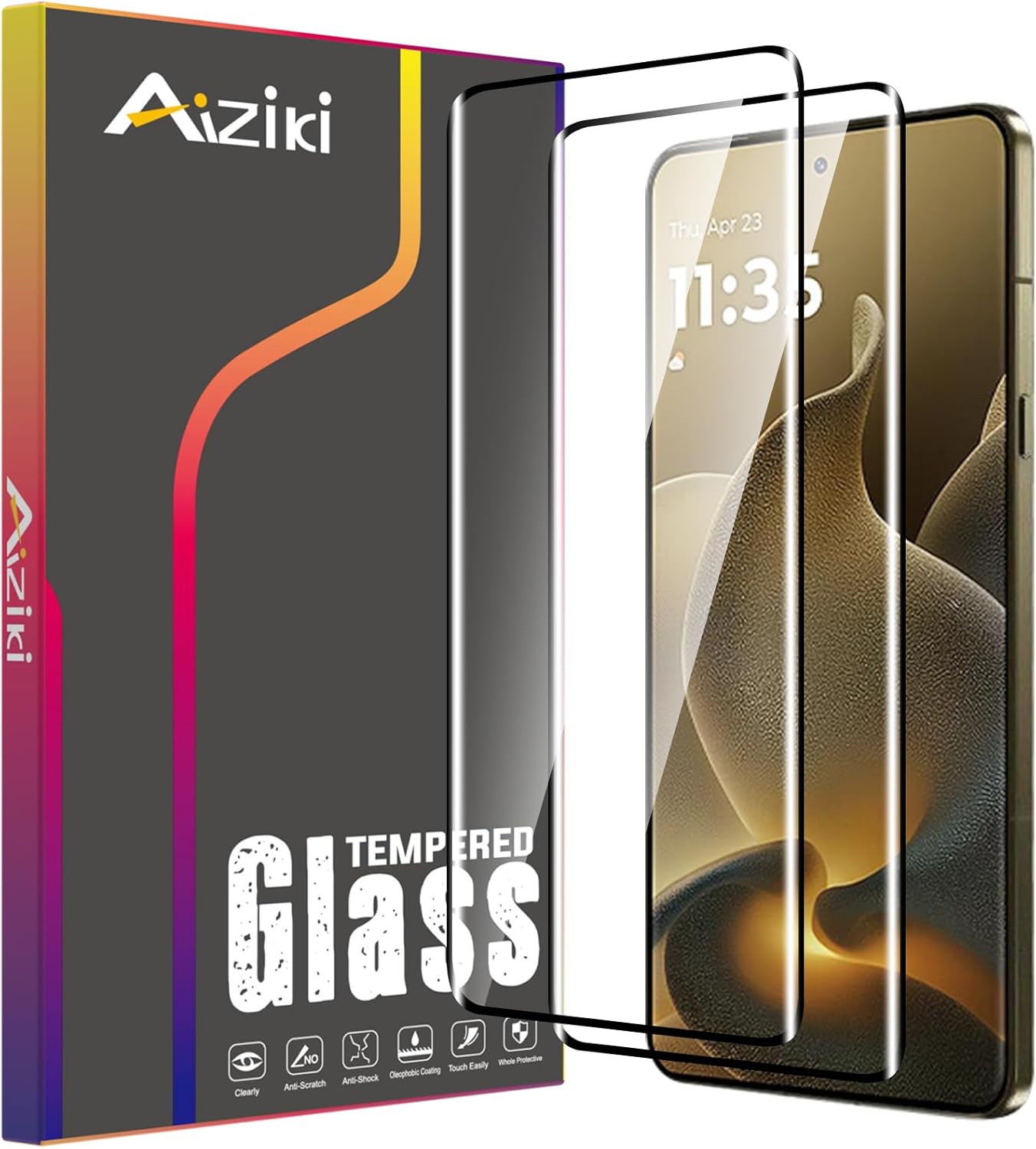 2-Pack Tempered Glass for Motorola Signature Screen Protector, 3D Full Coverage [Case Friendly & Ultra Resistant], Scratch-Proof Bubble Free Film for Moto Signature, Easy Installation