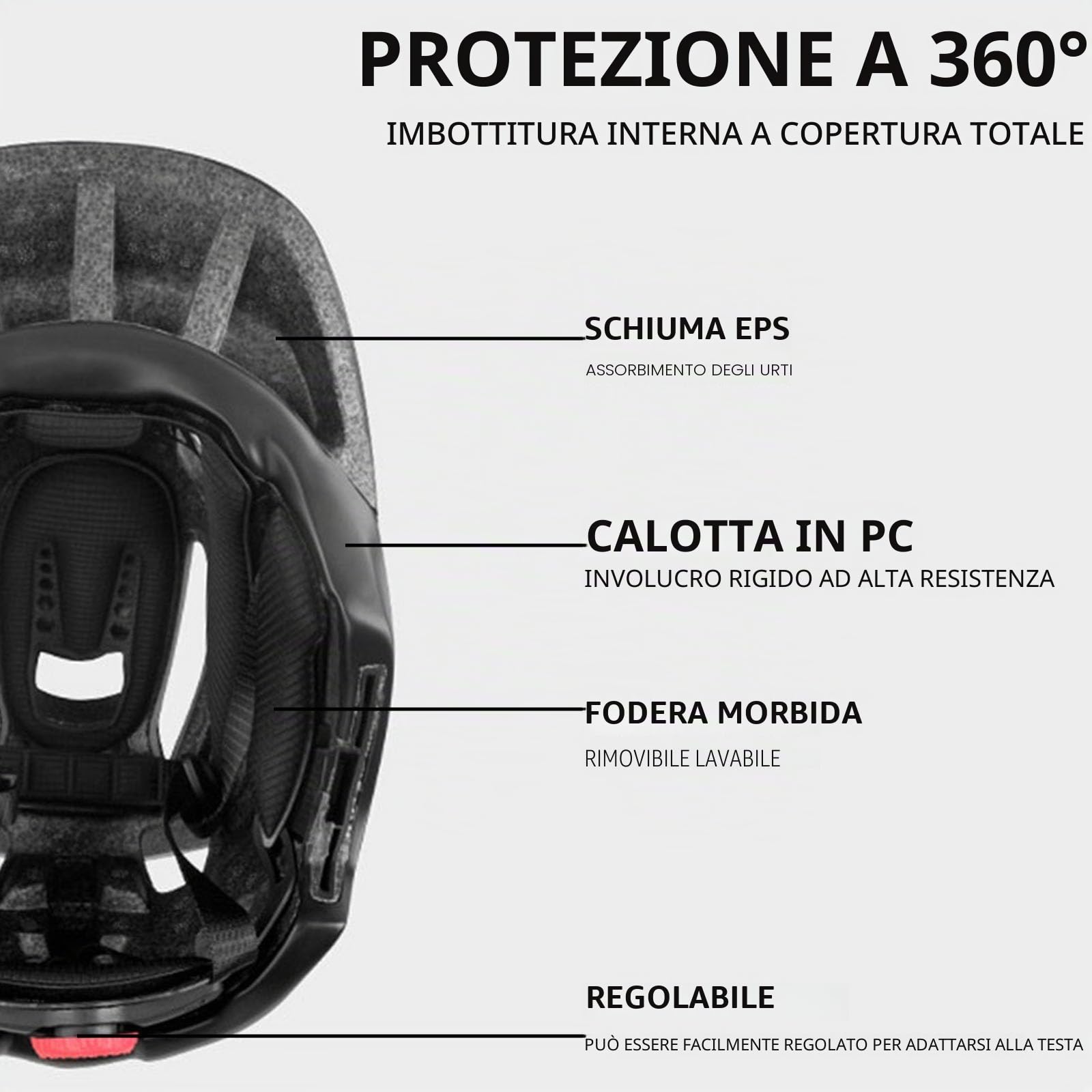 Casco integrale per bambini, casco da bicicletta per ragazze e ragazzi, casco integrale da motocross, per moto, mountain bike, ciclismo, casco integrale