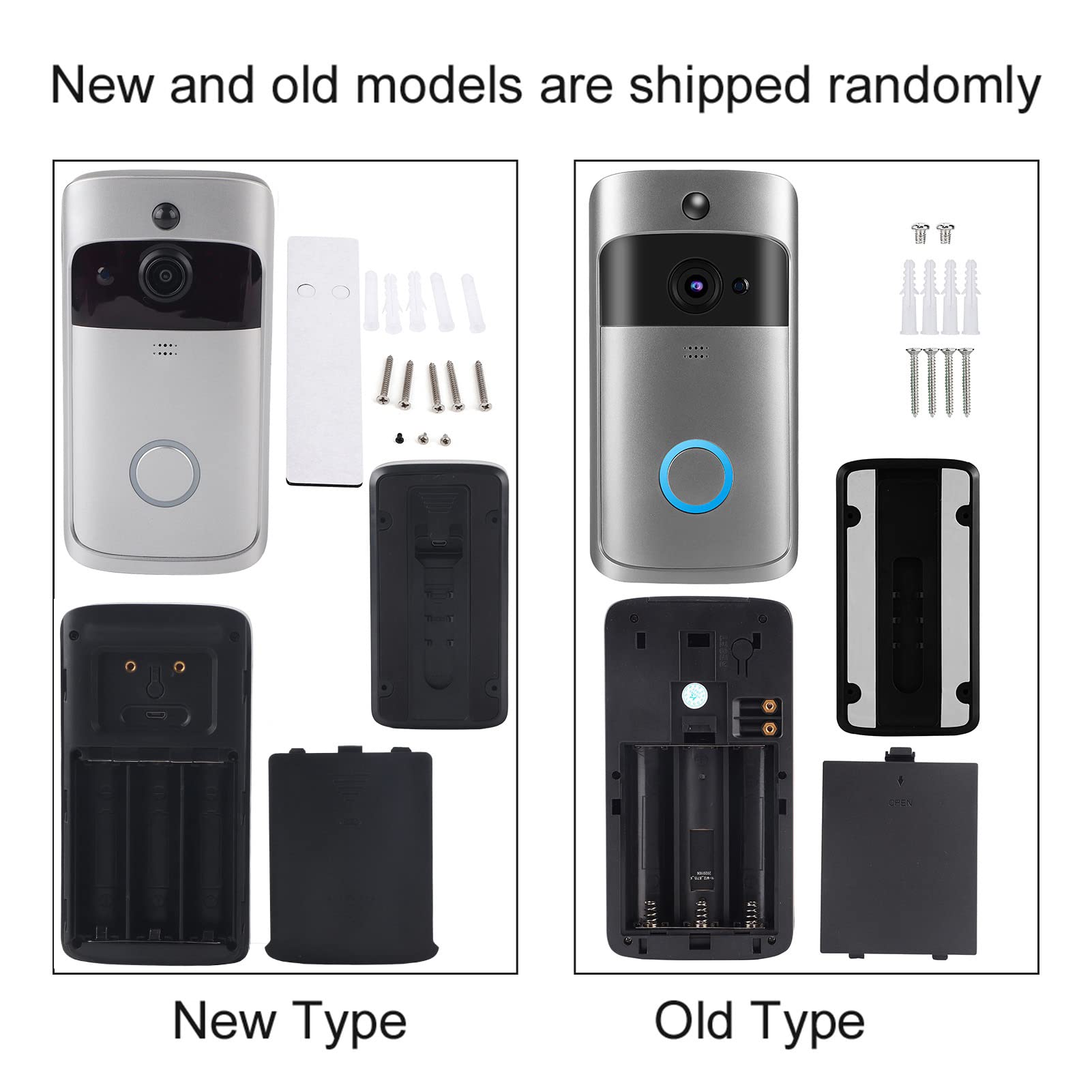 Bewinner Videocamera Campanello Video Wireless, Videocitofono Campanello Video WiFi, Risoluzione 1280 X 720 HD, Rilevamento Movimento, Visione Notturna, Audio a 2 Vie, Controllo