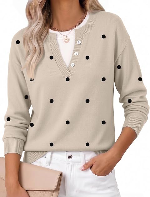 Zeagoo Women's Sweaters Long Sleeve Crew Neck Pullover Tops Dressy Outfits