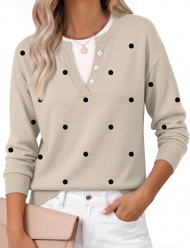 Zeagoo Women's Sweaters Long Sleeve Crew Neck Pullover Tops Dressy Outfits