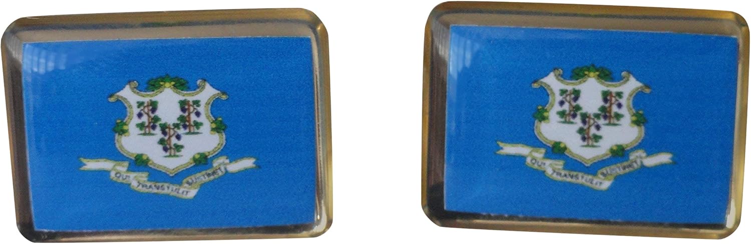 Conneticut State Flag Cufflinks, Lapel Pins, Tie Bars, Earrings, Jewelry and Accessories