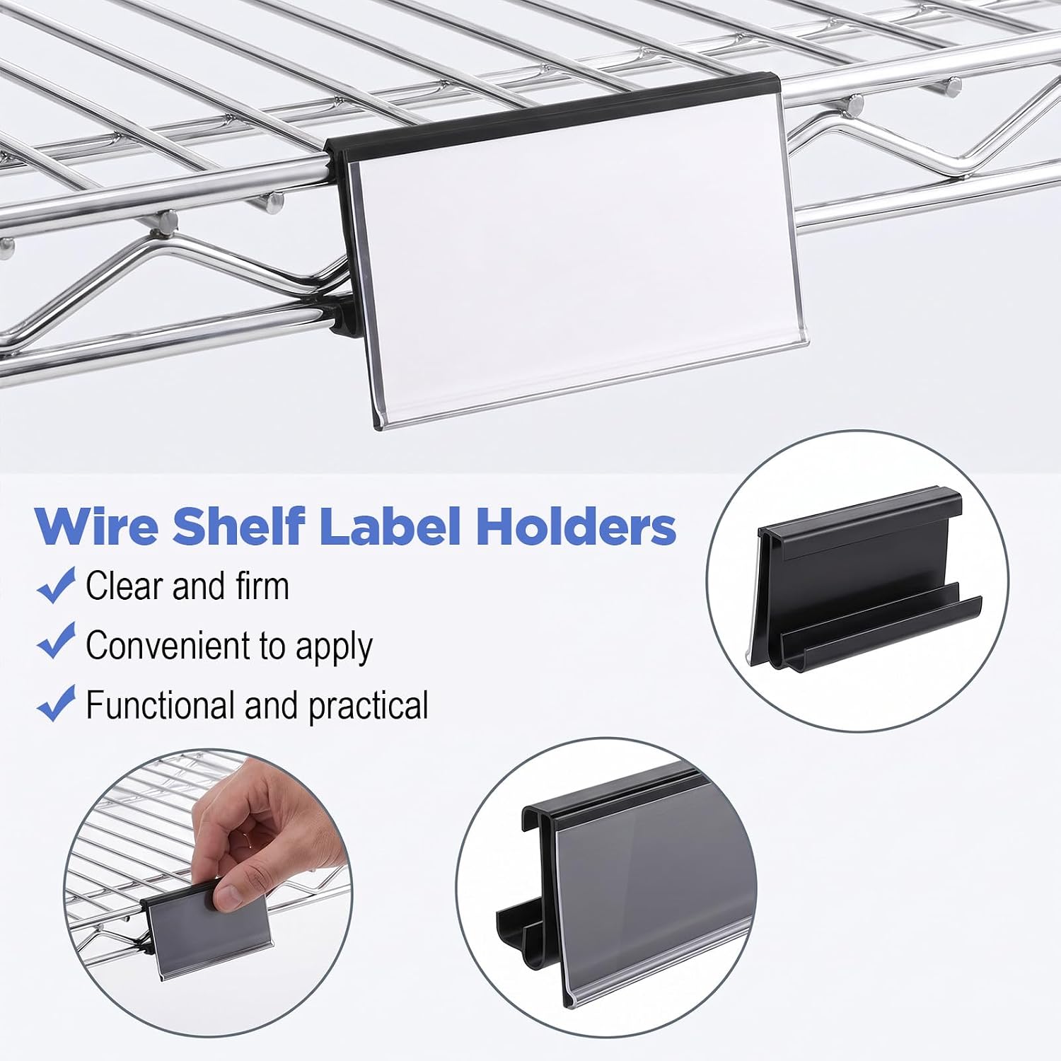 100 Pcs Wire Shelf Label Holders image 3