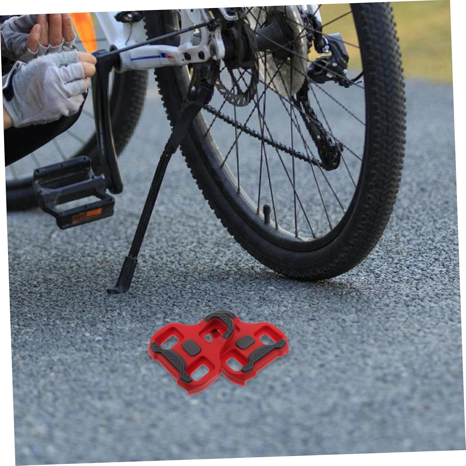 HEMOTON 1Pair Durable TPU Bike Cleats for Mountain Road Bicycles Secure Slip Resistant Design for Enhanced Riding Experience Versatile Compatibility with All Bike Types