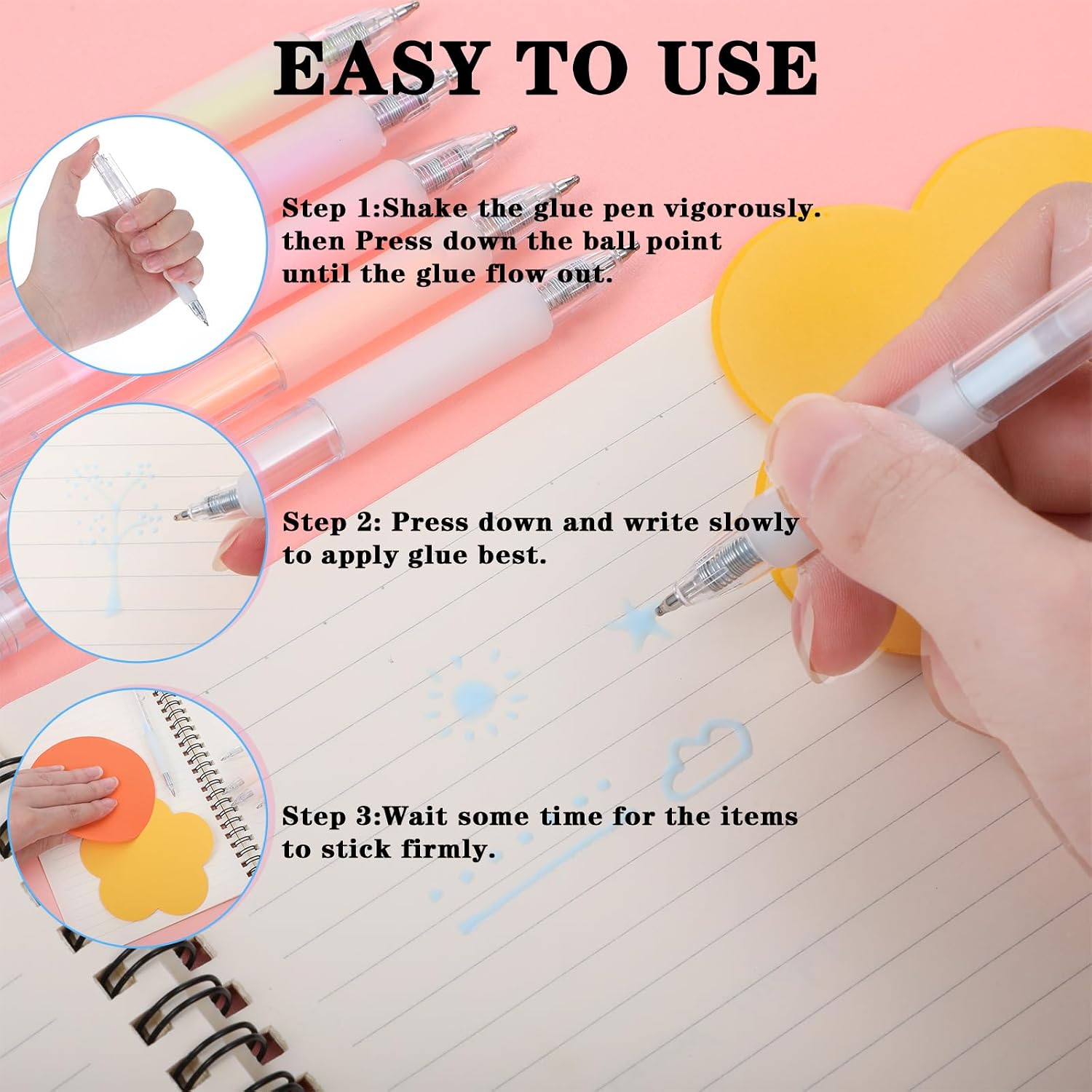 18 Pcs Quick Dry Glue Pen Ballpoint Roller Glue Pen Set, Apply Glues Like Writing Easy Precise Control Fine Tip Tacky Pens Classroom Supplies for Craft Scrapbook Card Foil Calligraphy