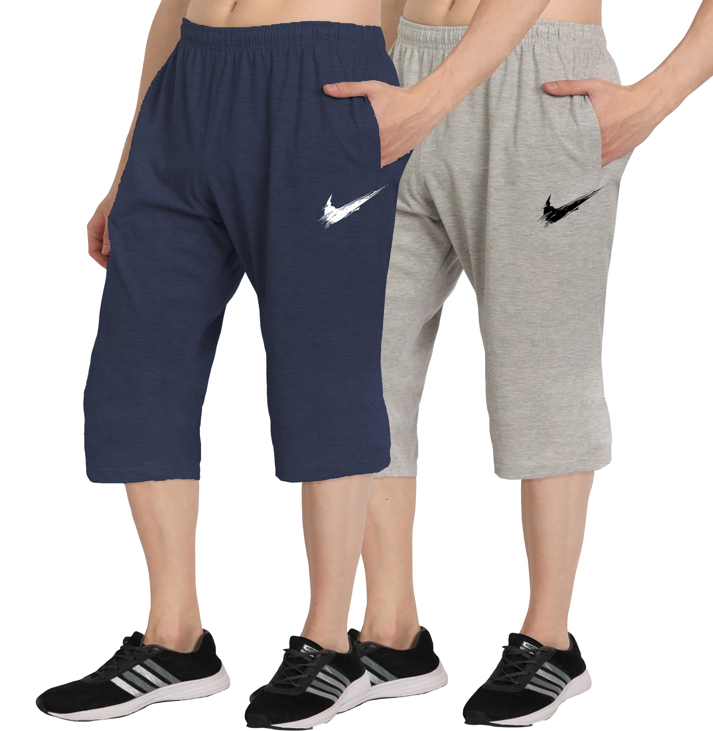 west gate clothing plus size mens three fourth for men | mens cotton capri | men's 3/4 combo pack 2 | printed | men's capri 2xl,3xl,4xl,5xl