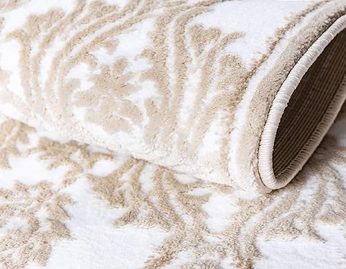 Miniatura 6 de Unique Loom Rushmore Collection - Alfombra de área (3 pies x 9 pies 10 pulgadas, blanco nievebeige)