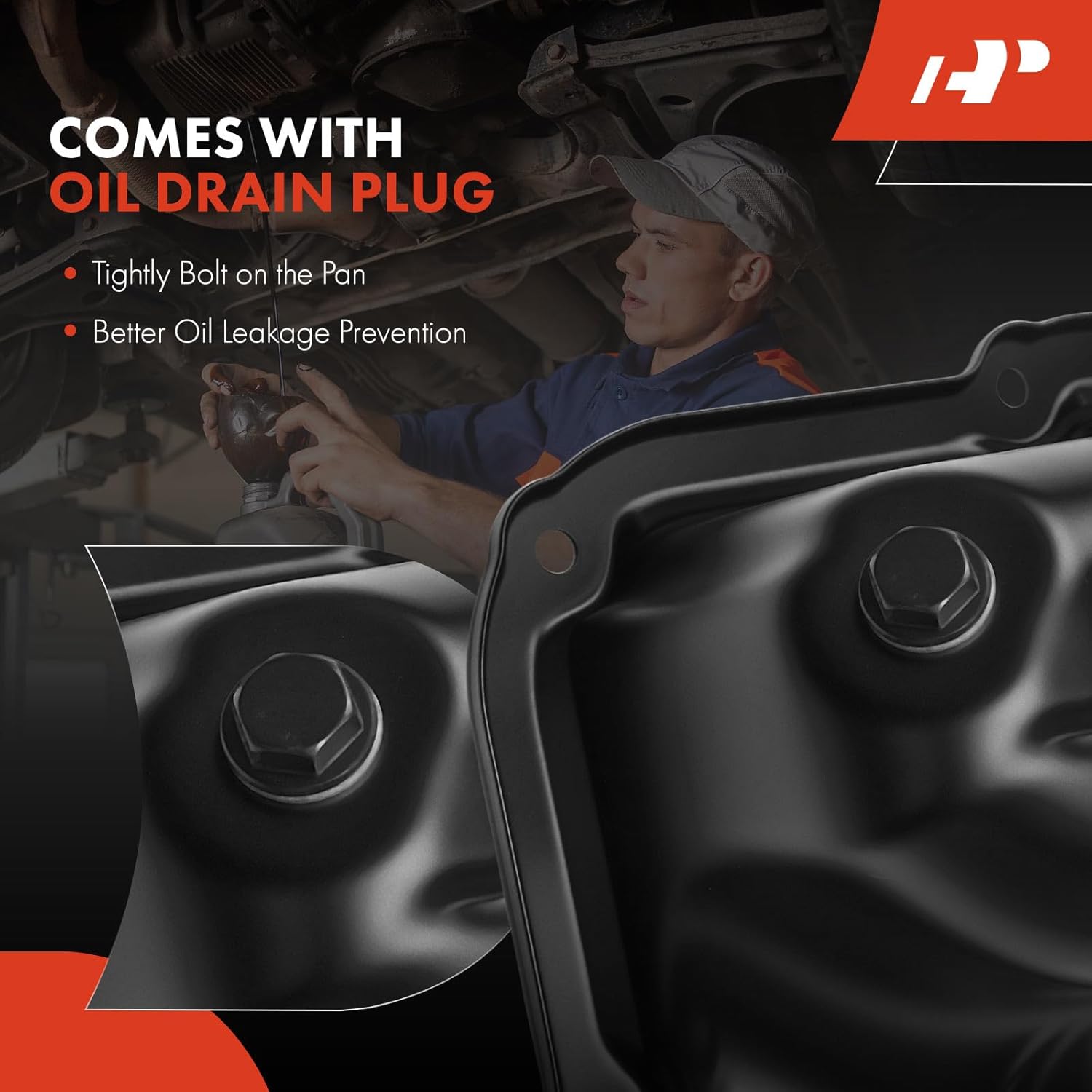 A-Premium Engine Oil Pan Sump with Drain Plug Compatible with Nissan TITAN 2017-2024, Armada 2017-2024, NV2500 2017-2021 5.6L, NV3500 2017-2021 5.6L, TITAN XD 2016-2024 5.6L