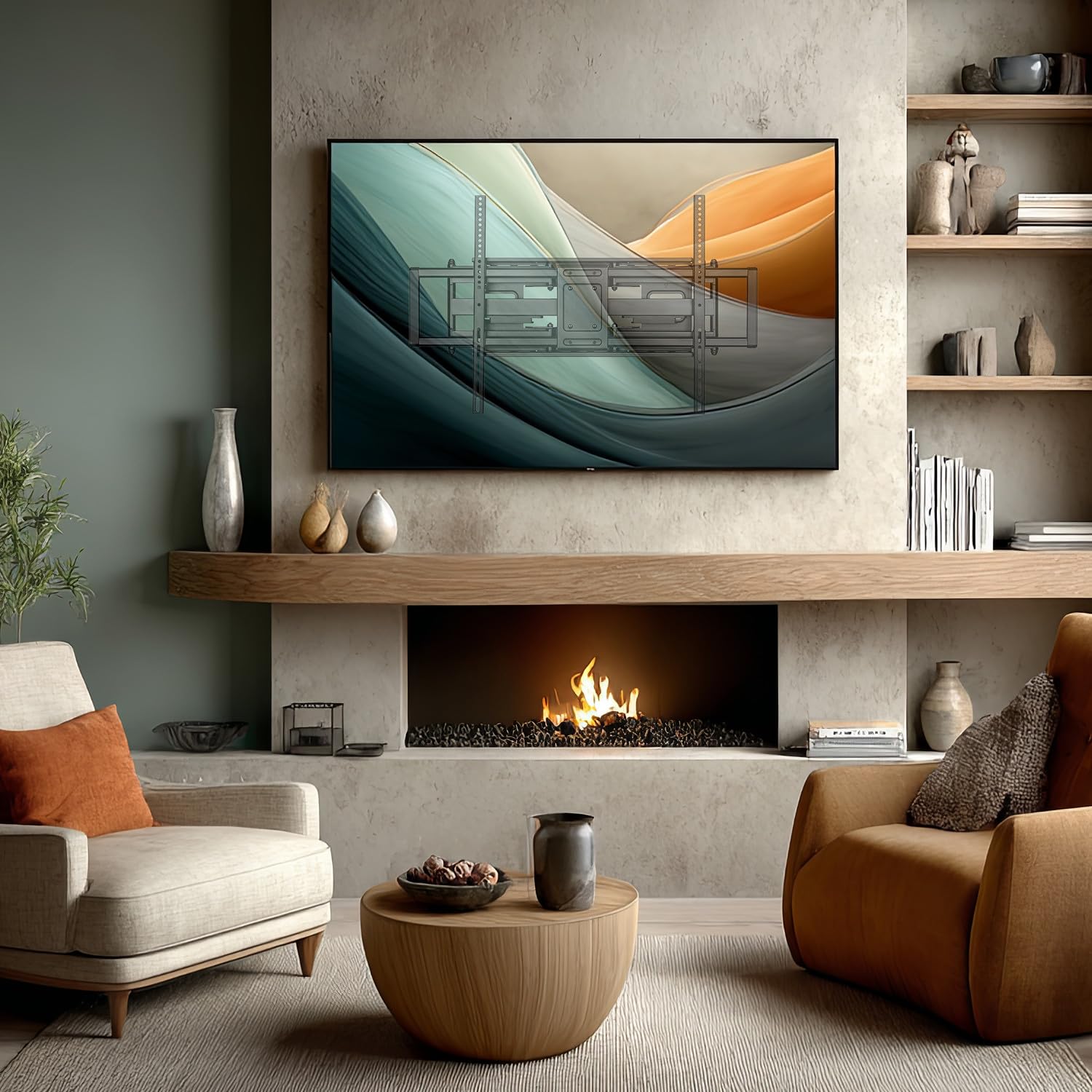 Maclean MC-482 TV Wandhalterung für 60-120" Flach & Curved Fernseher bis zu 120kg Max. VESA 900x600 Schwenkbar, Neigbar und Drehbar, Universal TV Halterung
