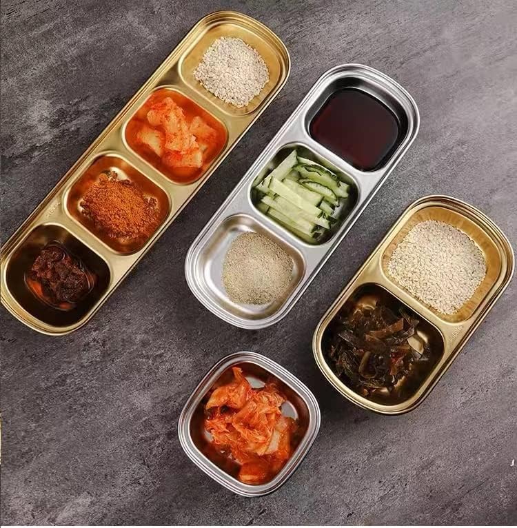 Amazon.co.jp: 韓国食器 ステンレス 薬味皿 仕切皿 小皿 304食品