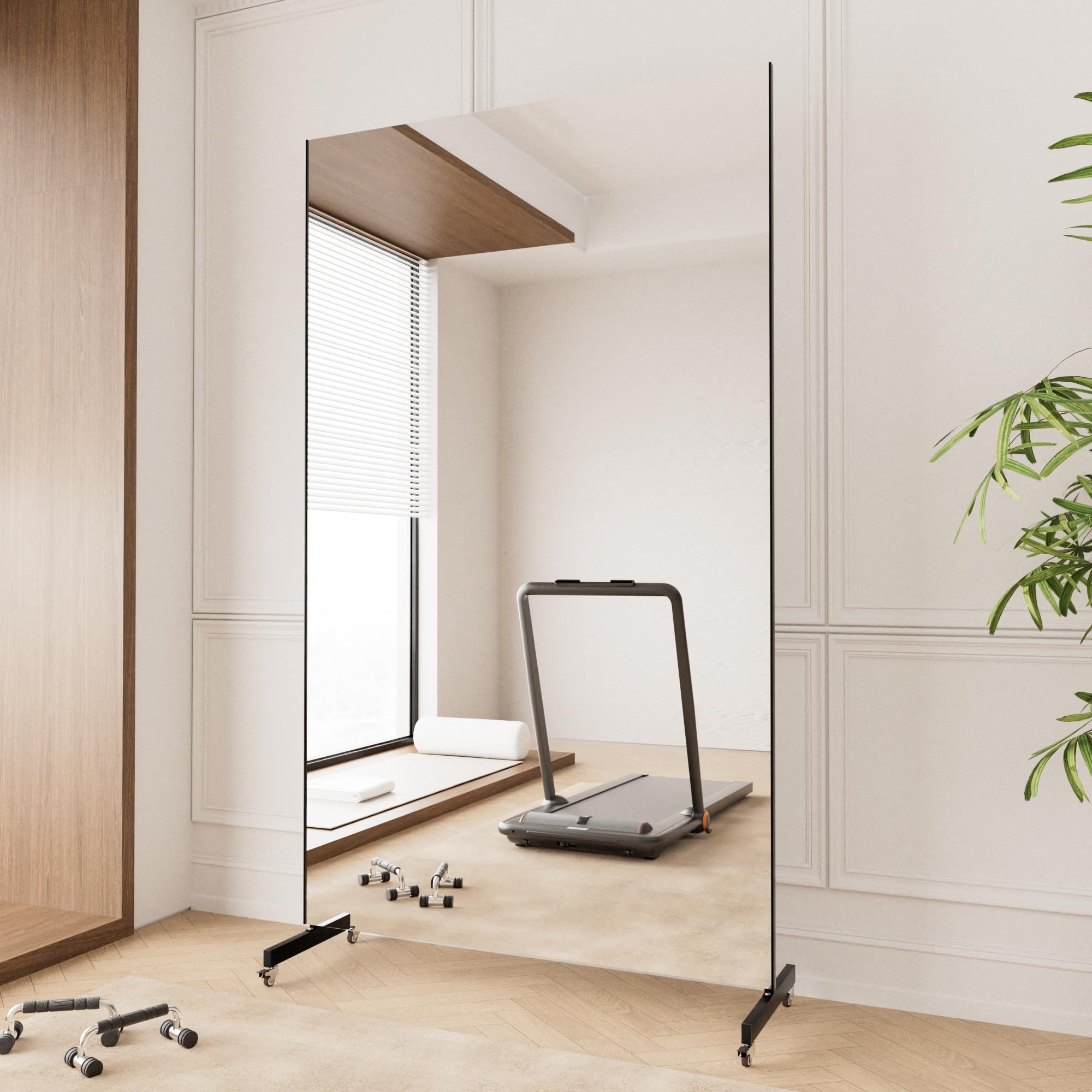 Amazon.com: brisafe Home Gym Mirror 360° Swivel on Wheels