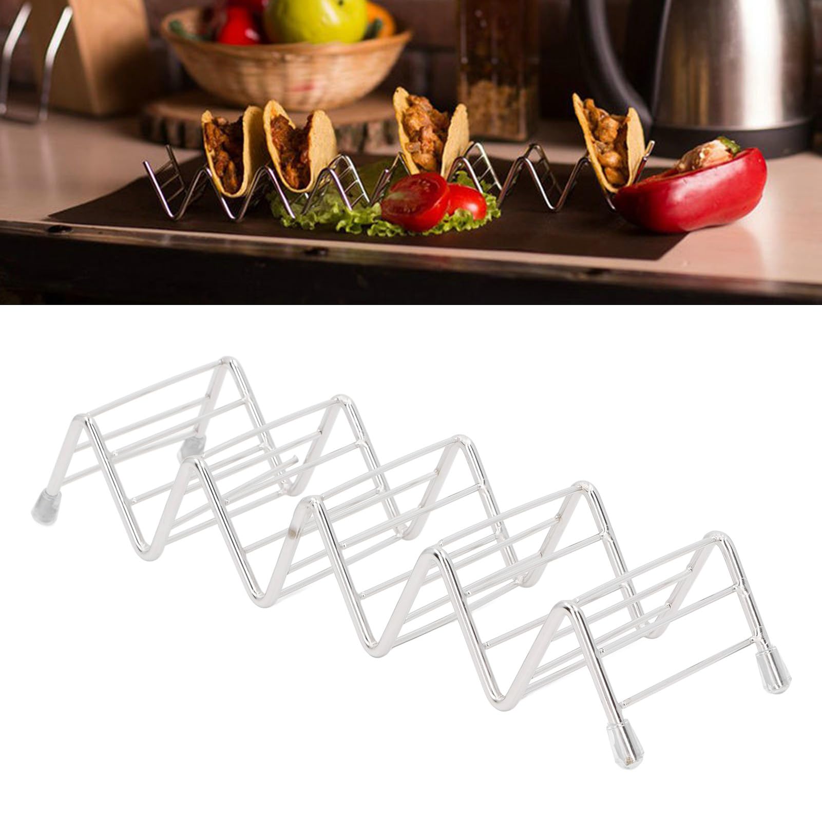 Taco Tray Holder Taco Shell Holder Taco Serving Platter Stand Stainless Steel Taco Plate for Restaurant Party Baking Dishwasher Grill