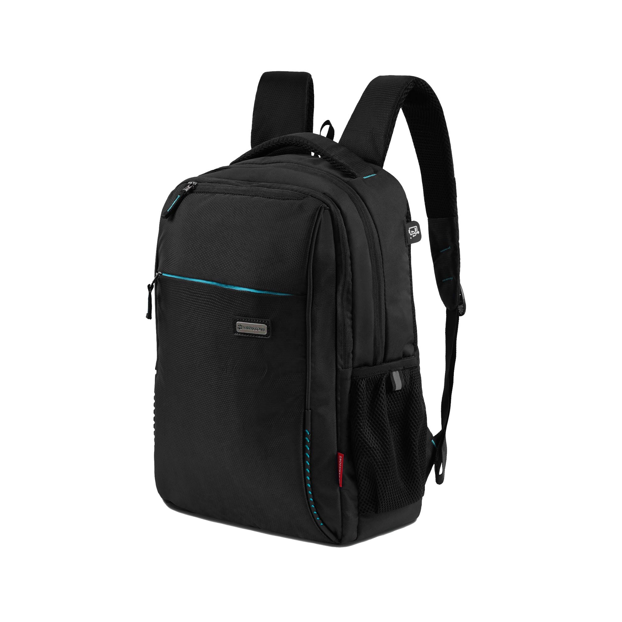HARISSONS Volt Laptop Backpack | 30L | Fits 15.6" Laptop | Water-Resistant Dobby PU-Coated Polyester | USB Port, Bottle Security System, Organizer | For Work, College & Commute