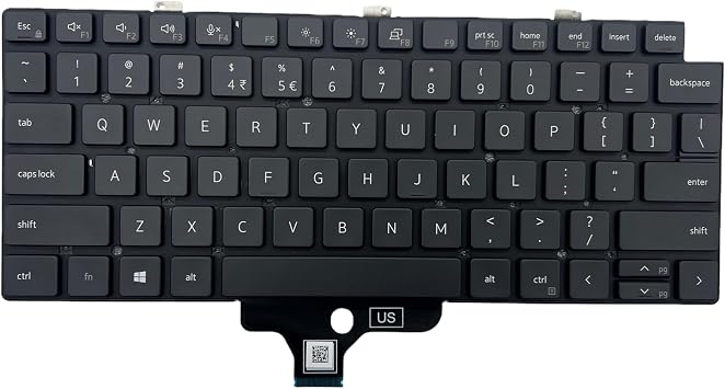 Laptop Keyboard for Dell Latitude 5320 5330 7320 7330 00X69H PK1330R1A01 NSK-QWAUW/C US Layout Non-Backlit Frameless Replacement Keyboard